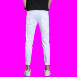 Autumn White Men's Fashion Slim Fit Jeans Cotton Soft Cozy Stretch Denim Trousers Korea Fashion Classic Casual Straight Pants